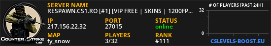 RESPAWN.CS1.RO [#1] [VIP FREE | SKINS | 1200FPS]