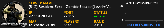 [R|Z] Resident Zero | Zombie Escape [Level + VIP + CSO]