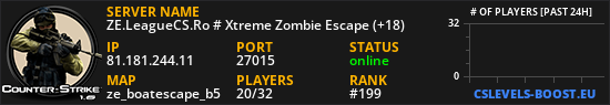 ZE.LeagueCS.Ro # Xtreme Zombie Escape (+18)